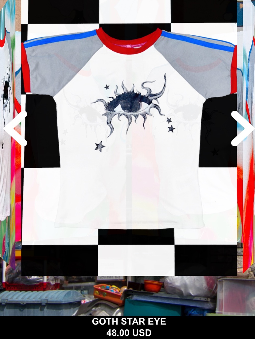 NWT OMIGHTY GOTH STAR EYE RINGER TEE XS